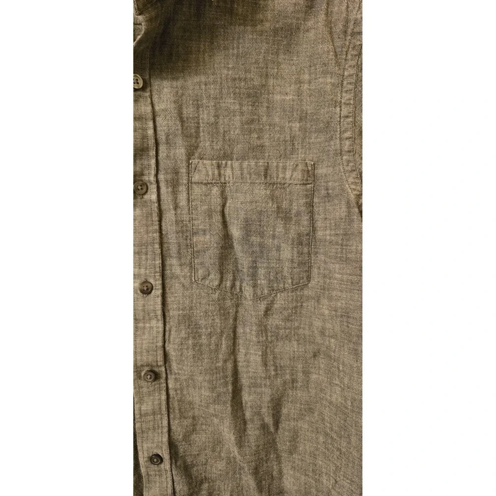 Banana Republic Gray Soft Wash Tailored Slim Fit Shirt Men's Small Long Sleeve S
